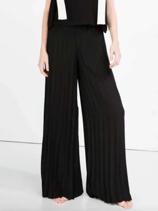 Zara Pants - Zara Woman black pleated palazzo pants size XL VGUC